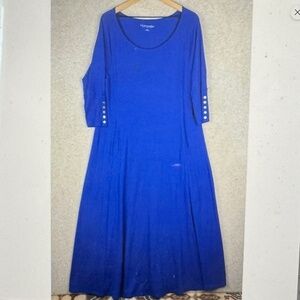 Soft Surroundings Dress Womens Large Blue Maxi
